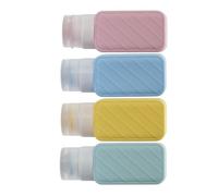 4 botellas de viaje de silicona multifuncionales para cosméticos, botellas de aseo para champú, loción y crema