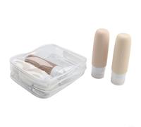 4 botellas de viaje de silicona para artículos de tocador 90 ml a prueba de fugas, para champú y gel (C)
