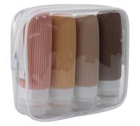 4 botellas de viaje de silicona para artículos de tocador de 90 ml, recipientes a prueba de fugas, para champú y gel (M)