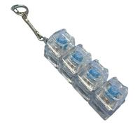 4 Botón Llavero Antiestrés con Luz LED, Juguete Antiestrés, Iluminado Teclado Fidget Toys, Juguetes De Descompresión Clicker Botón para Aliviar El Estrés Pass Tiempo