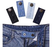 4 botones de extensión de cintura para vaqueros y faldas, cómodos botones de metal