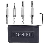 4 brocas de bisagra autocentradas, juego de brocas de centrado con bolsa de almacenamiento, guía HSS para bisagras, hardware para carpintería, brocas ajustables para puertas con llave Allen