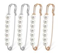 4 broches de corte reductor y alfiler de solapa con diamantes de imitación - Clip de imperdible para suéter, bufanda, cuello, pantalones, falda y cintura - Mujer