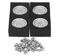 4 bujes de rueda RC Beadlock, repuesto de cubo de rueda de metal para GEN8 MST, accesorio RC de aleación de zinc con 20 tornillos, bujes de rueda de coche todoterreno RC para (Silver)