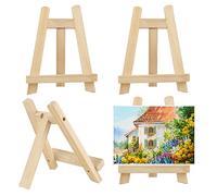 4 caballete de madera pequeño, caballetes de mesa, soportes para cuadros de escritorio, obras de arte, exhibición, mini caballetes de madera para bodas, cumpleaños y fiestas (15 x 20 cm)
