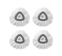 4 cabezales de fregona de repuesto para fregona OCedar de 360° giratoria, 15 cm, disco triangular, 36 cm de diámetro, cabezal de repuesto para limpieza de suelos comercial, oficina, trapeador de piso