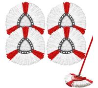4 cabezales de fregona rotativos almohadillas de microfibra para fregona Vileda Turbo Testine Di Ricambio del Mocio, Mop Ricambio, Mop rotante a 360 Gradi Ricambi Mop