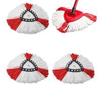 4 cabezales giratorios compatibles con Vileda, mopa giratoria O-Cedar, recambios fáciles de limpiar, repuesto de cabezal de fregona de polvo de 360 grados para limpieza de suelos, forma triangular