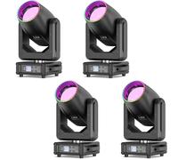 4 cabezas móviles LED 300 W luces de escenario 18 Gobos 15 colores RGBW cabeza móvil Beam 16/22 CH luces de discoteca para escenarios, clubes, conciertos, eventos de boda, iluminación