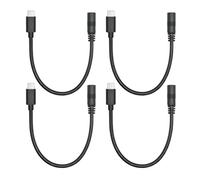 4 cables cortos DC 3,5 mm x 1,35 mm a USB C Power Cord 6 pulgadas, DC 35135 hembra a USB tipo C macho Plug 5 V 5 A Power Charging Cord Cable de extensión