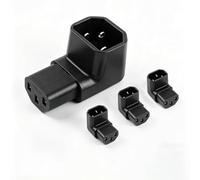4 cables de alimentación acodados, C14 a C13,90 grados, adaptador de corriente, 250 V, 10 A, 3 pines, conector IEC C13, cable de alimentación acodado para ordenadores, bahías PDU y aparatos eléctricos