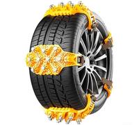 4 cadenas de nieve para neumáticos de automóvil, dispositivo de tracción antideslizante con clavos de acero, hebillas de seguridad ajustables y partículas antideslizantes para agarre de neumáticos de