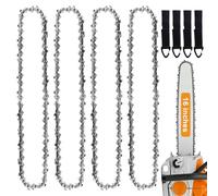 4 cadenas de sierra 3/8" LP 1,1 mm 52 eslabones para riel de 35 cm: cadena de motosierra con 4 bandas de nailon, compatible con Makita DUC353, Einhell GP-LC 36/35 Li, Bosch AKE35 S, Dolmar