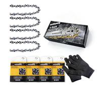 4 cadenas de sierra para espada de 10 cm LP 1,1 mm 26 TG, incluye guantes de protección y bolsa de almacenamiento, compatible con motosierras Makita 1910V6-4 DUC101 / DUC101Z, etc