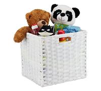 4 Cajas de Almacenaje, Cestos Cuadrados para Baño o Habitación Infantil, Trenzado, 31x32x30 cm, Blanco