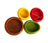 4 cajas de almacenamiento de frutas de silicona, contenedor de almacenamiento de aguacate, protectores de cebolla para refrigerador, cápsulas elásticas para verduras y verduras, juego de recipientes
