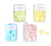 4 cajas de jabón de papel, 4 mini hojas de jabón desechables portátiles con aroma a pétalo, para lavar a mano, baño de manos soluble, adecuado para viajes al aire libre, camping