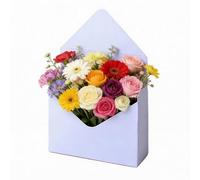 4 cajas de sobres de San Valentín, caja de almacenamiento portátil plegable de flores, cajas de papel vacías para ramo de flores, embalaje de regalo, fiesta de boda, cumpleaños, bolsas de flores de
