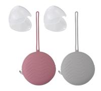 4 cajas para chupetes, 2 bolsas de silicona para chupete para bebés, 2 cajas transparentes para guardar chupetes portátiles a prueba de polvo, sin BPA, para mochila cambiadora