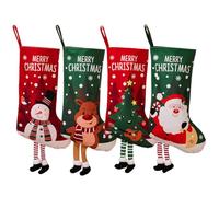 4 calcetines de Navidad, calcetines colgantes de Navidad, calcetines de Navidad, bolsas de regalo, decoración para botas de Navidad, calcetines de Navidad, decoración para chimenea, árbol de Navidad