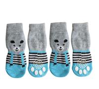 4 calcetines para perro, protector antideslizante para patas de mascotas, bonitos calcetines de gato y cachorros, calcetines suaves y cómodos para mascotas para interiores y exteriores, perros