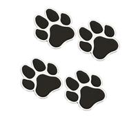 4 calcomanías cromadas 3D Negras con Huella de Perro para Coche, Emblema Decorativo (Plata-Negro)