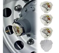 4 calcomanías de aluminio con el logotipo de Griffin Head para llantas de camión Scania, tapas centrales, emblema de insignia (blanco)