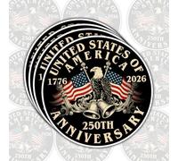 4 calcomanías de banderas de campanas de águila de los Estados Unidos de la Libertad, regalos de historia de Estados Unidos para veteranos, entusiastas de la bandera, para celebración de 250 años