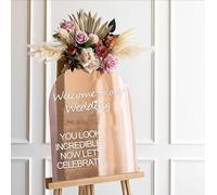 4 calcomanías de bienvenida de boda, con texto en inglés "Welcome to Our Love Story", calcomanías de espejo para selfie, para fiestas de recién casados (blanco)