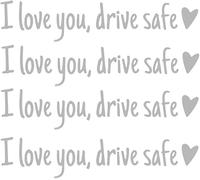 4 calcomanías de espejo con texto en inglés "I Love You Driving Safe", calcomanía de espejo retrovisor, regalo de Navidad, día de San Valentín, para familia, ella, él