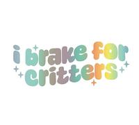 4 calcomanías de vinilo autoadhesivas impermeables con texto en inglés "I Brake for Critters", lindas calcomanías de amor de animales para automóviles, motocicletas, 7.9 x 3 pulgadas (colorido)