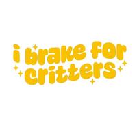 4 calcomanías de vinilo autoadhesivas impermeables con texto en inglés "I Brake for Critters", lindas calcomanías de amor de animales para automóviles, motocicletas, 7.9 x 3 pulgadas (amarillo)
