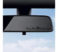 4 calcomanías de vinilo con texto en inglés "Pray More Worry Less Cross", impermeables, autoadhesivas, cristianas, para espejos retrovisores de coche, 3.9 x 0.6 pulgadas (negro)