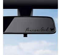 4 calcomanías de vinilo con versículo de Alabanza a Dios, impermeables, para espejo retrovisor de coche, laptop, 12.9 x 2.2 cm (negro)