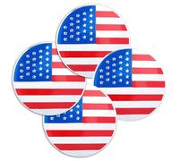 4 calcomanías para cubo de rueda de la bandera de Estados Unidos, calcomanías para tapa central de llanta de coche, aleación de aluminio, aplicación univarsal, decoración patriótica de automóvil