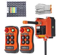 4 canales Botón Mando a distancia inalámbrico de grúa 12V 24V Radio 2 Transmisores y Receptor para polipasto eléctrico de cadena Cabrestante Puente grúa Controlador