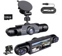 4 Canales Dashcam para Coche 360°,Cámara de Video para Coche,3.16 Pulgadas Dash CAM 1080P con Visión Nocturna IR/Vídeo en Bucle,4K+1080P Camara Coche con WiFi & Tarjeta 32GB (128GB)