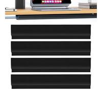 4 canaletas para cables, color negro, autoadhesivas, cubiertas para cables de escritorio, para TV hasta que pueda contener más de diez cables detrás para oficina y hogar