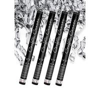 4 cañones de fiesta de 60 cm, decoración para coche Serpentinas plateadas.