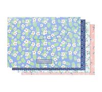 4 carpetas de plástico A4 con estampado floral para documentos, carteras de plástico, carteras de sobres para la escuela, oficina, tarea （Estilo aleatorio）