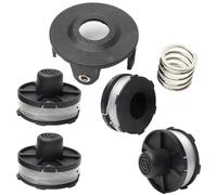 4 Carretes para Cortadora de Black Decker con Cubierta de Carrete y Resorte,Bobina de Hilo,tapa de bobina, Longitud 8 m, Diámetro 1,6 mm Compatible con Makita Akkusense 18V DUR181、DUR181Z ,DUR181RF.