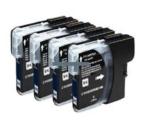 4 Cartuchos de Tinta Negros compatibles LC-980BK LC-1100BK XL for Impresora de inyección de Tinta DCP-145C DCP-165C MFC-250C MFC-295CN