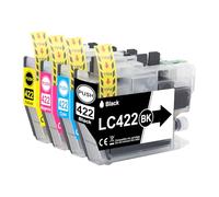 4 cartuchos LC422 LC422XL compatibles con Brother LC422 LC422XL LC-422XL LC-422XLVAL para Brother MFC-J5345DW MFC-J5740DW MFC-J6940DW MFC-J6540DW (1 negro, 1 cian, 1 amarillo, 1 magenta)