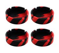 4 ceniceros de silicona coloridos, no se rompe, cenicero antiadherente de goma de silicona, elegante cenicero resistente al calor para el hogar, oficina, restaurante (rojo y negro)