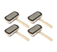 4 cepillos de madera de doble cara para perros, herramienta de aseo de pelo de mascotas, cepillo de madera de doble cara para perros, gatos, cachorros, animales