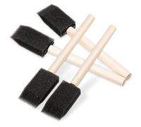 4 Cepillos de Pintura de Espuma Cepillo de Esponja de Espuma de Tamaño Pequeño Cepillo de Espuma con Asas de Madera Herramienta de Pincel de Espuma de Pintura en Negro para Manualidades