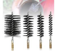 4 cepillos de tubo de horno, cepillo para tubos, cepillo permanente para caldera de calefacción, cepillo para chimeneas, cepillo redondo para calderas, limpieza de chimeneas, tuberías (diámetro 20/30