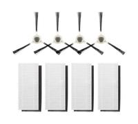 4 Cepillos Laterales + 4 Filtros HEPA, Compatibles Con Aspiradoras Robot Lefant Serie M210, N1, OKP, K2. Accesorios Y Repuestos.(M210P-12cm filter)