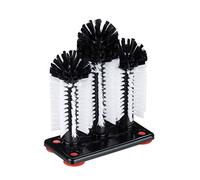 Relaxdays 4 cepillos limpia vasos blanco,rojo,negro