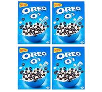 4 cereales Oreo O's Cereal con sabor a cacao y vainilla enriquecidos con vitaminas y hierro, 350 g, cereal como desayuno o aperitivo entre